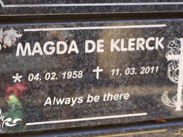 KLERCK Magda, de 1958-2011