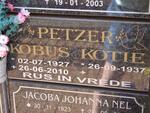 PETZER Kobus 1927-2010 & Kotie 1937-