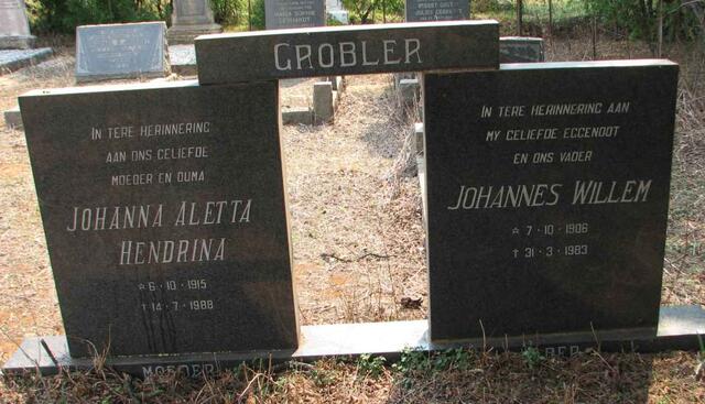 GROBLER Johannes Willem 1906-1983 & Johanna Aletta Hendrina 1915-1989