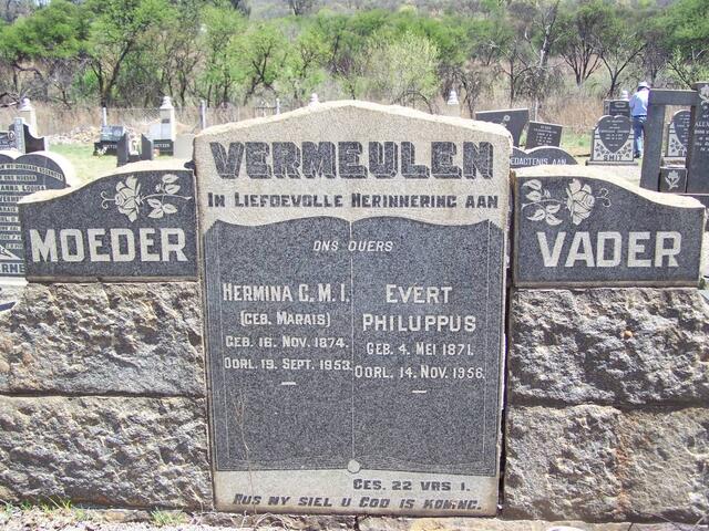 VERMEULEN Evert Philuppus 1871-1956 & Hermina C.M.I. MARAIS 1874-1953