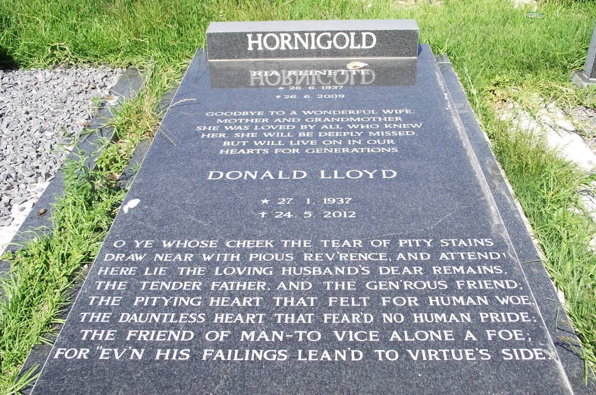 HORNIGOLD Donald Lloyd 1937-2012