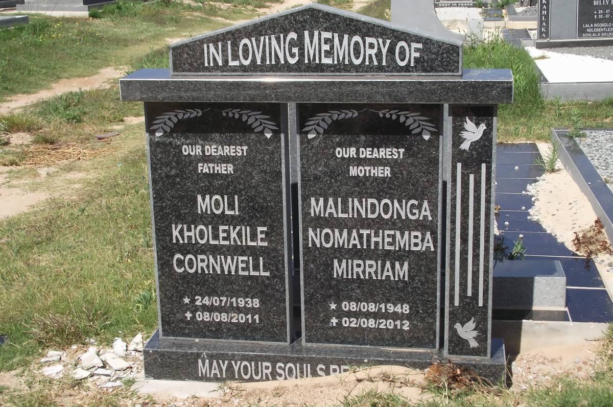 MOLI Kholekile Cornwell 1938-2011 & Nomathemba Mirriam MALINDONGA 1948-2012