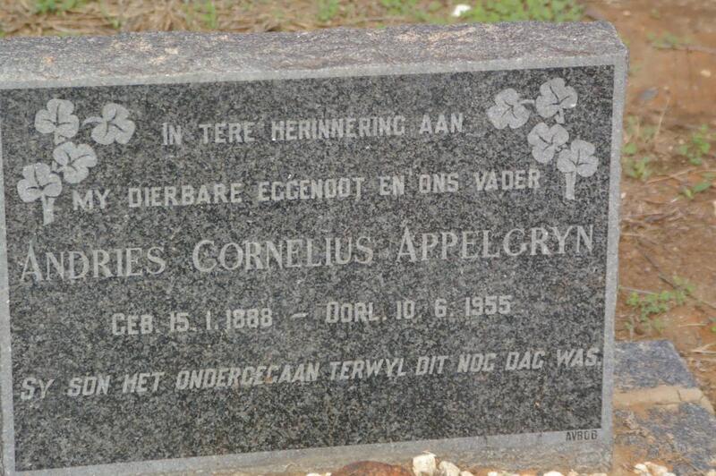 APPELGRYN Andries Cornelius 1888-1955