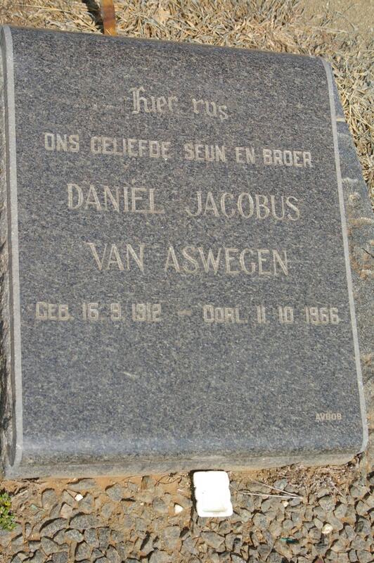 ASWEGEN Daniël Jacobus, van 1912-1966