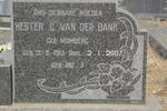BANK Hester C., van der nee MOMBERG 1913-2007