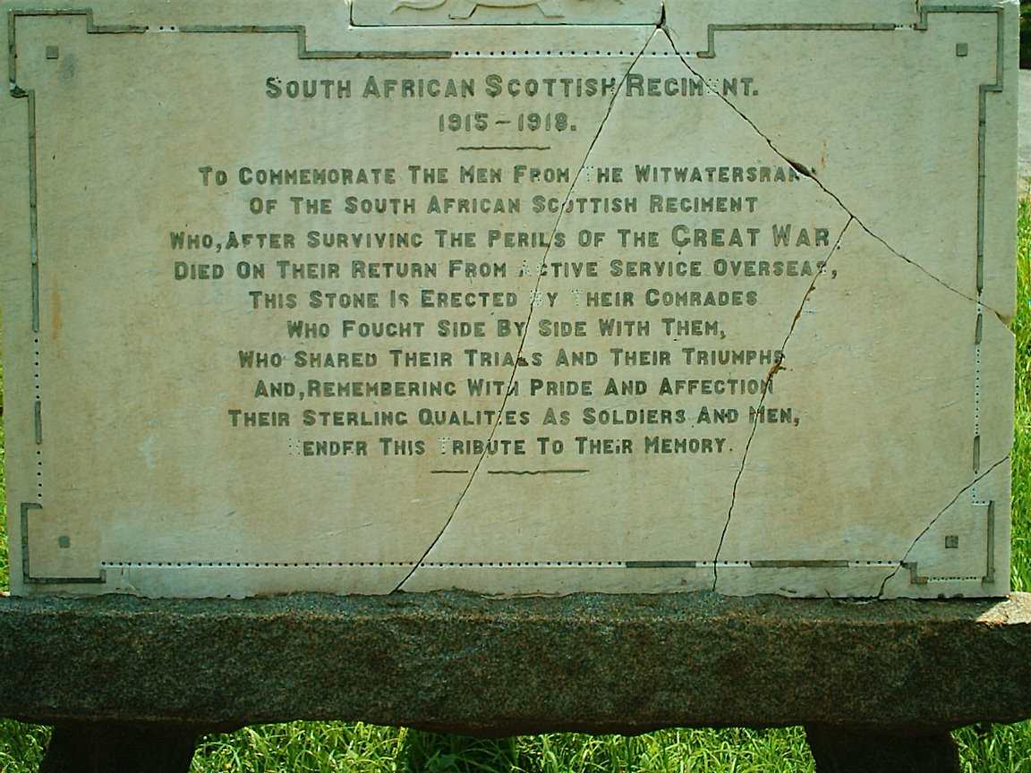 07. Memorial - South African Scottish Regiment 1915-1918