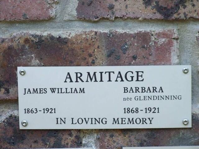 ARMITAGE James William 1863-1921 & Barbara GLENDINNING 1868-1921