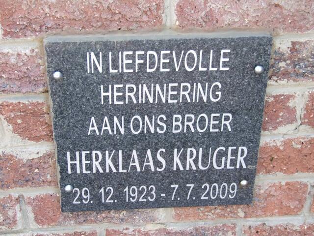 KRUGER Herklaas 1923-2009