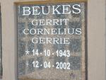 BEUKES Gerrit Cornelius 1943-2002