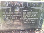BOWLES Harold Glen 1897-1968 & Janet Mary Anna HANSSEN 1904-1991