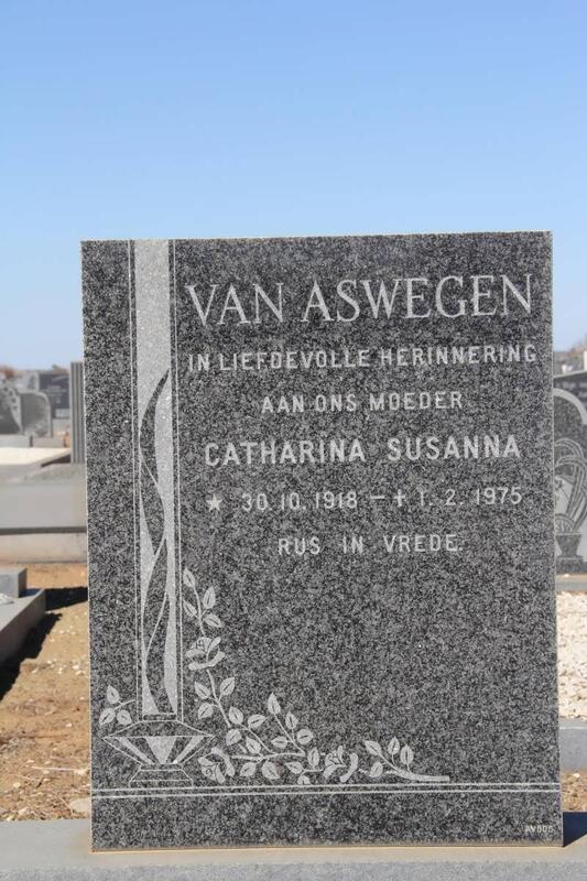 ASWEGEN Catharina Susanna, van 1918-1975