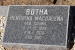 BOTHA Hendrina Magdalena nee GOUWS 1896-1976