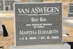 ASWEGEN Martha Elizabeth, van 1924-2003