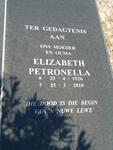 OOSTHUIZEN Elizabeth Petronella 1926-2010