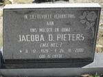 PIETERS Jacoba D. nee NEL 1928-2000