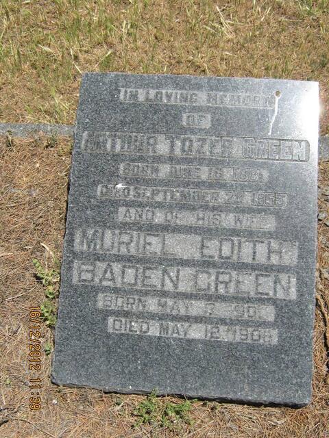 GREEN Arthur Tozer 1881-1955 & Muriel Edith BADEN -1908