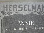 HERSELMAN Annie 1903-1992