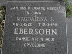 EBERSOHN Magdalena J. 1920-1981