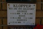 KLOPPER George 1939-1998 & Doreen 1938- :: KLOPPER Koos 1969-1998