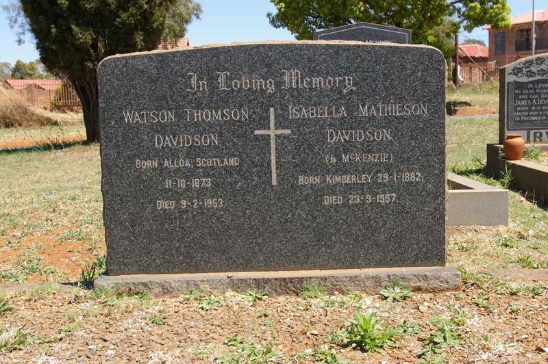 DAVIDSON Watson Thomson 1873-1953 & Isabella Mathieson McKENZIE 1882-1957