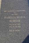 BURGER Isabella Maria 1903-1998