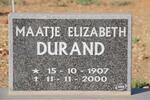 DURAND Maatje Elizabeth 1907-2000