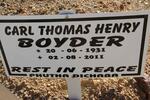 BOYDER Carl Thomas Henry 1931-2011