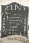 ZINI Christina Kozina 1941-2013
