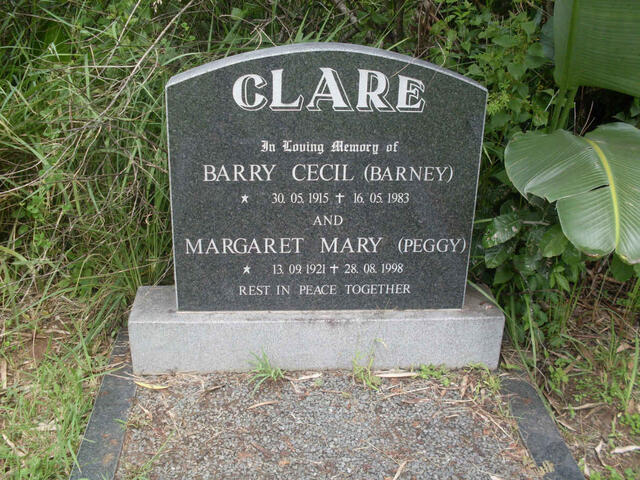 CLARE Barry Cecil 1915-1983 & Margaret Mary 1921-1998