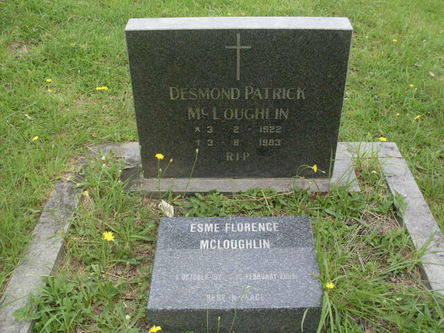 McLOUGHLIN Desmond Patrick 1922-1983 & Esme Florence 1927-2009