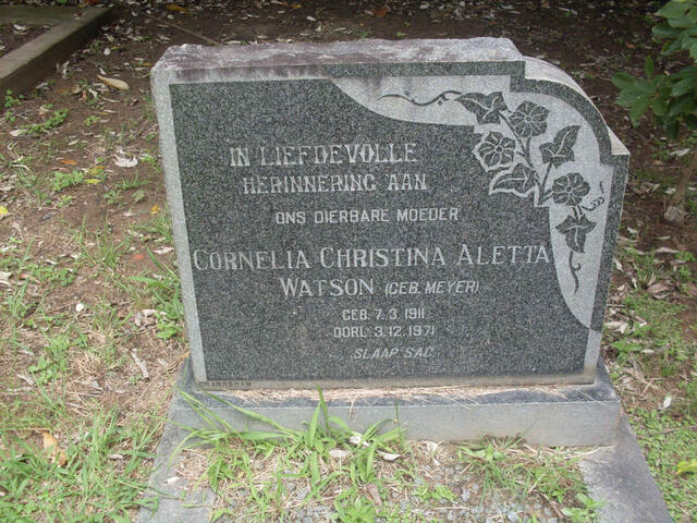 WATSON Cornelia Christina Aletta nee MEYER 1911-1971