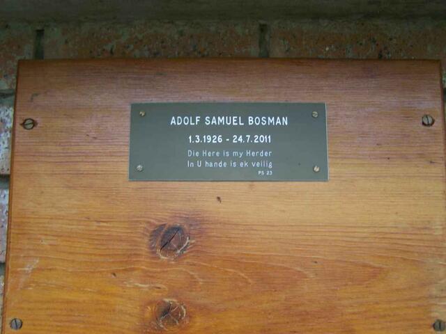 BOSMAN Adolf Samuel 1926-2011