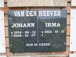 HEEVER Johann, van den 1924-2008 & Irma 1933-