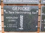 GERICKE Madalona 1934-2007