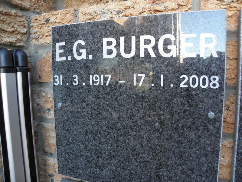 BURGER E.G. 1917-2008