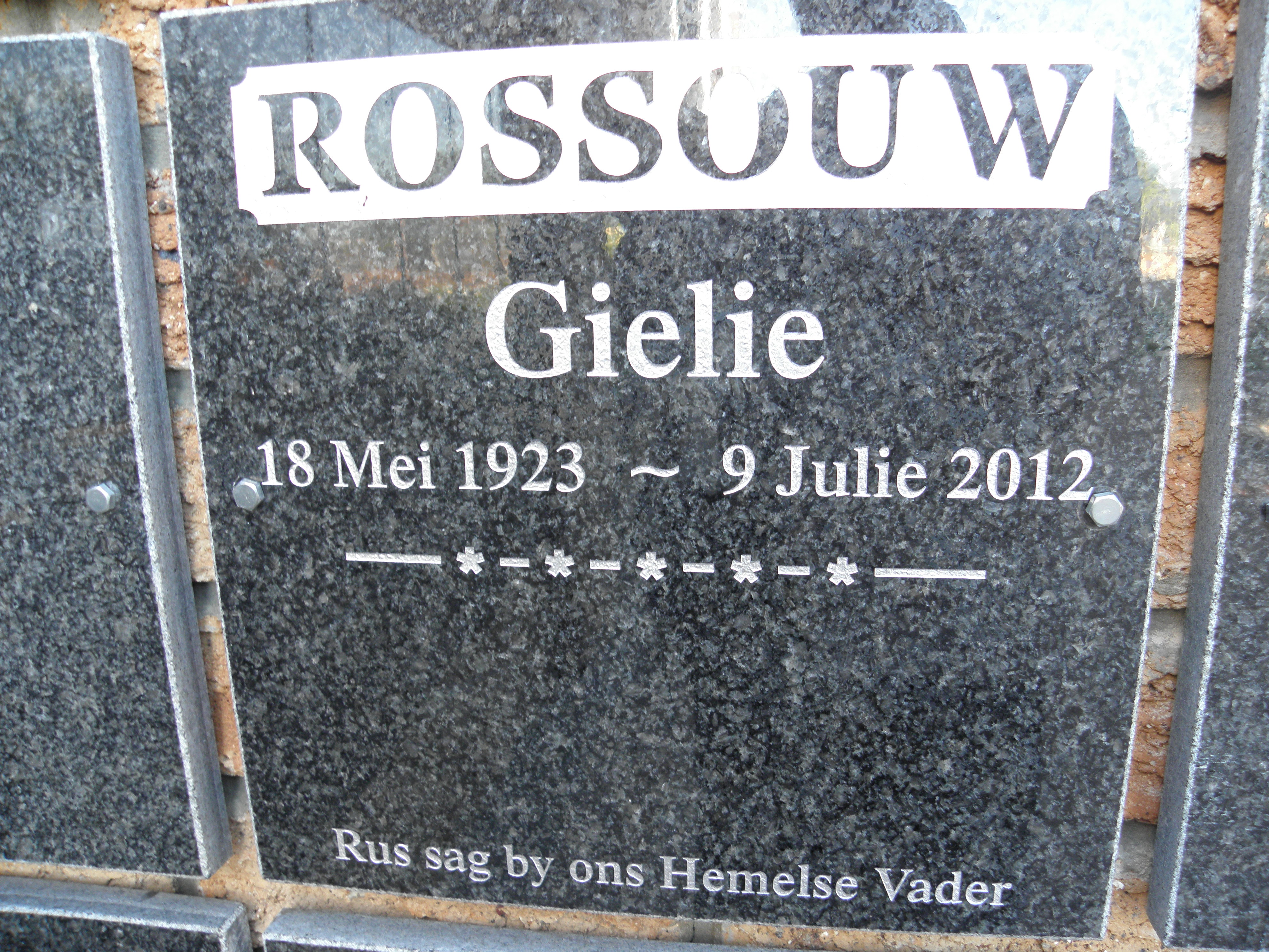 ROSSOUW Gielie 1923-2012