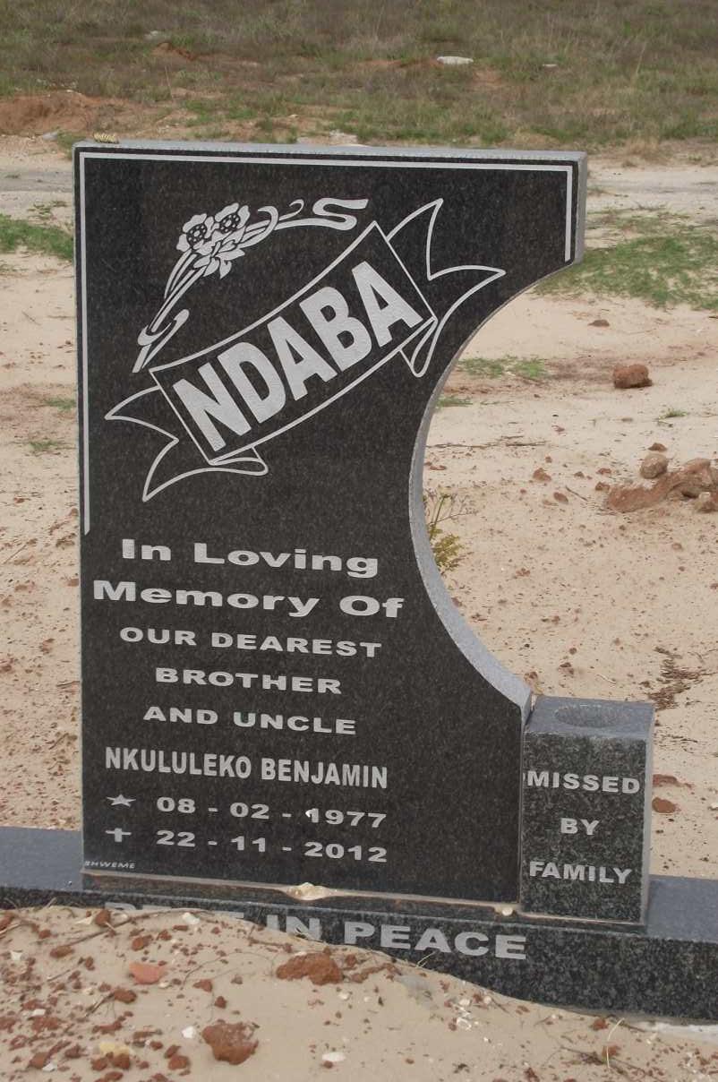 NDABA Nkululeko Benjamin 1977-2012