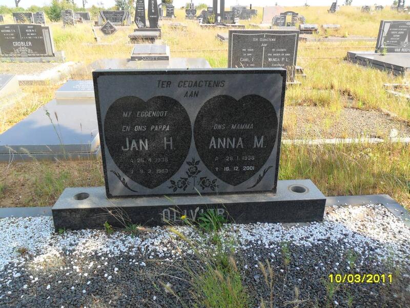 OLIVIER Jan H. 1935-1963 & Anna M. 1935-2001