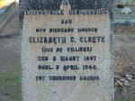 CLOETE Elizabeth C. nee DE VILLIERS 1897-1944
