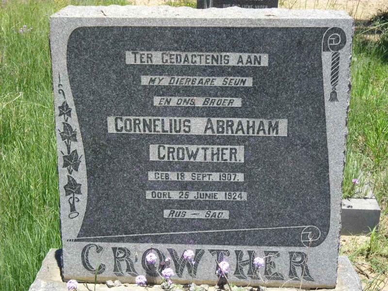 CROWTHER Cornelius Abraham 1907-1924