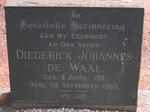WAAL Diederick Johannes, de 1911-1963