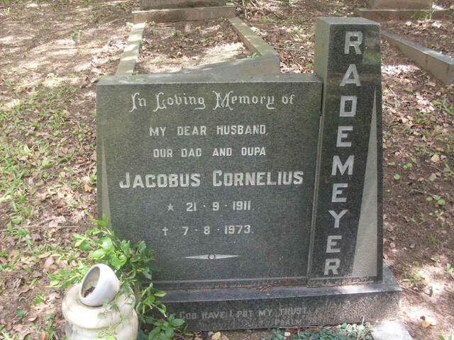 RADEMEYER Jacobus Cornelius 1911-1973