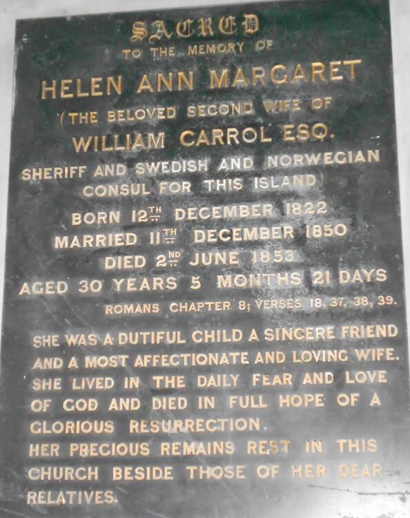CARROL Helen Ann Margaret 1822-1853