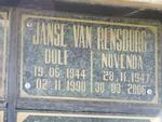 RENSBURG Dolf, Janse van 1944-1990 & Novenda 1947-2006