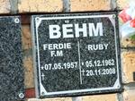 BEHM Ferdie F.M. 1957- & Ruby 1962-2008