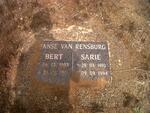 RENSBURG Bert, Janse van 1903-195? & Sarie 1910-1994