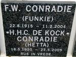 CONRADIE F.W. 1915-2004 & H.H.C. DE KOCK 1920-2005