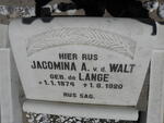 WALT Jacomina A., v.d. nee DE LANGE 1874-1920