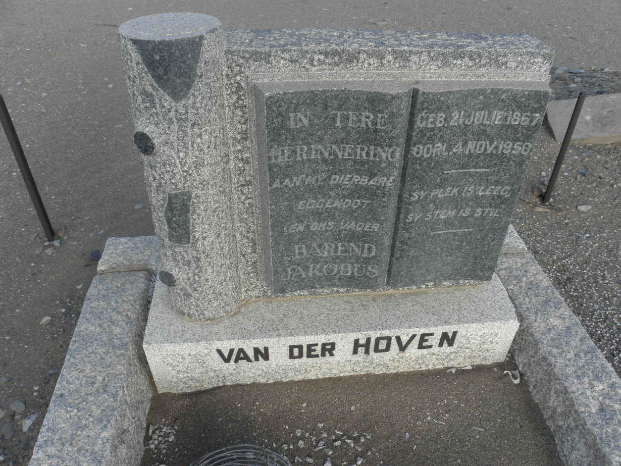 HOVEN Barend Jacobus, van der 1867-1950