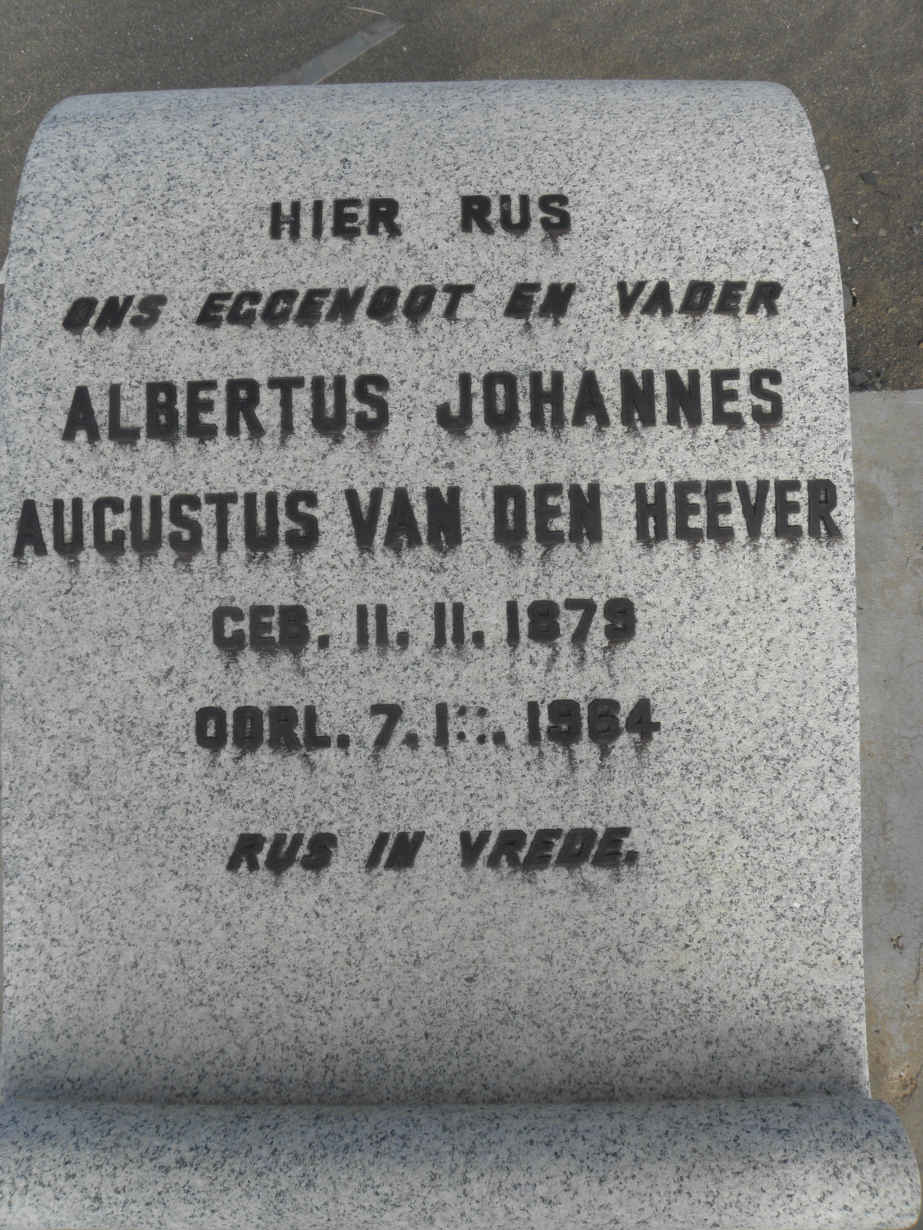 HEEVER Albertus Johannes Augustus, van den 1879-1964